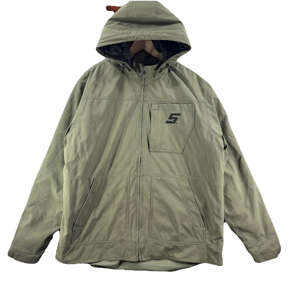 Snap-on Jacket Mens XL Green Hooded Insulated Workwear Parka Softshell Logo